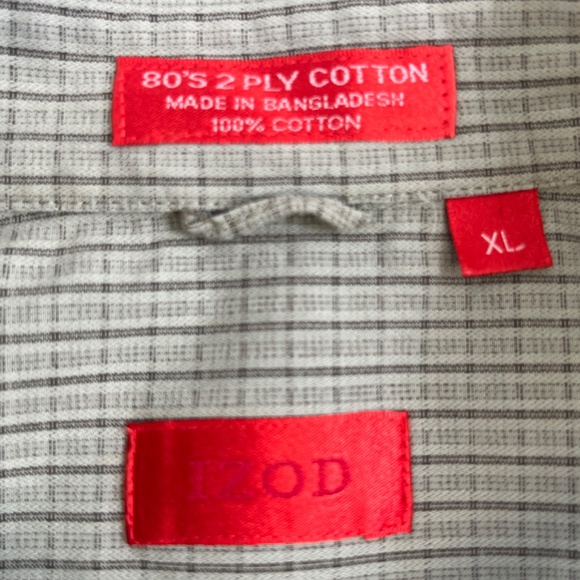 Izod Shirt Adult Extra Large Green Button Up Check Long Sleeve Casual Men - Picture 5 of 12